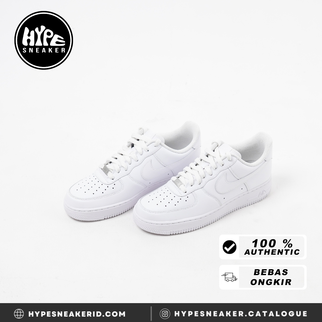 Sepatu NIKE AIR FORCE 1 TRIPLE WHITE SNEAKER 100% ORIGINAL