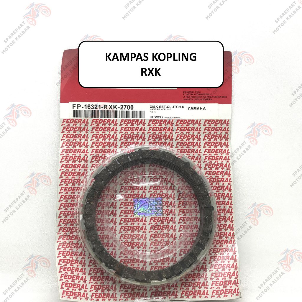Kampas Kopling motor YAMAHA RX KING ( RXK ) merek Federal Parts ( Kode Parts : FP-16321-RXK-2700 )
