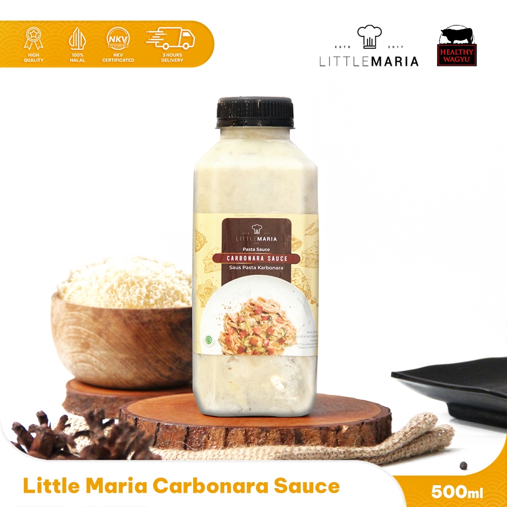 

Little Maria Carbonara Sauce Saus Carbonara Halal 500gr Healthy Wagyu