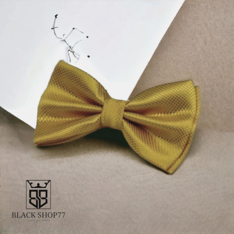 Dasi Kupu Kupu Motif Bintik Gold Muda Premium Elegance