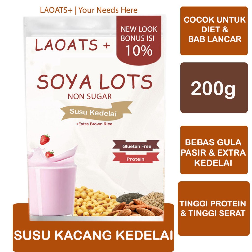 

Susu Kedelai Bubuk Protein Laoats Non Sugar (200g)