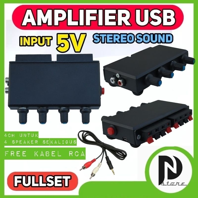 Ampli mini amplifier mini 4 channel rca x10
