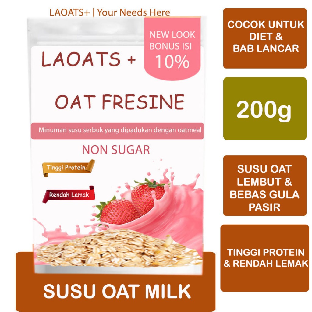 

Oatmeal Diet Milk Laoats Non Sugar (200g)