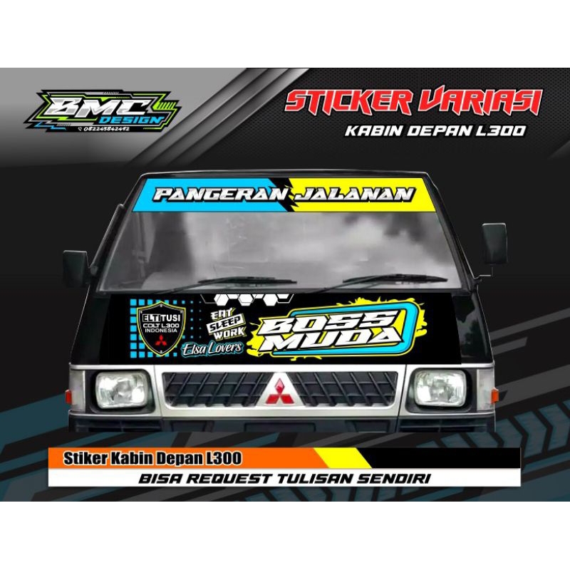 STIKER KABIN DEPAN + LIS KACA L300, STIKER KABIN L300