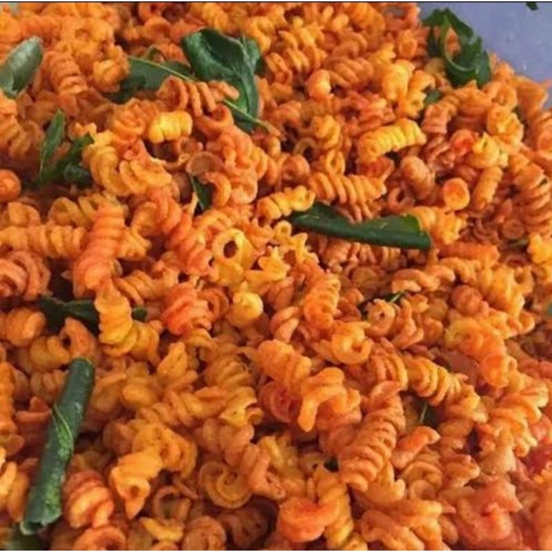 

makaroni spiral ulir pedas daun jeruk