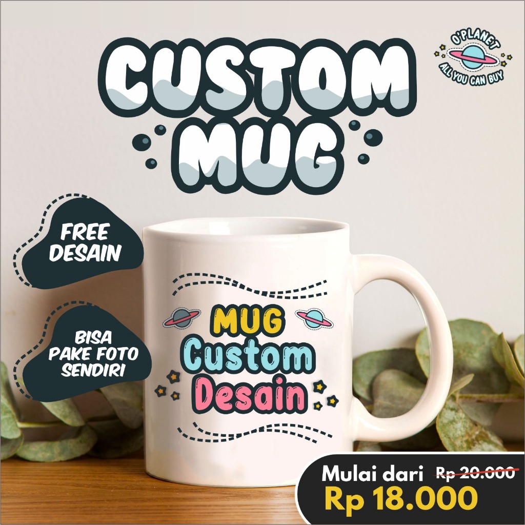 Mug custom/gelas gambar/hadiah anniversary/ulang tahun