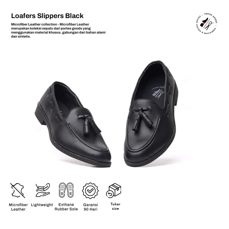 Preloved Portee Goods Loafer Slippers Sepatu kerja pria