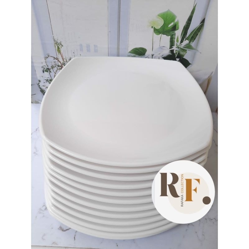 Paket Piring Makan 12 pcs Melamin Singa-Singi Besar K Ceper 23 / 9inch Cm Diner Ware Tebal Dan Anti