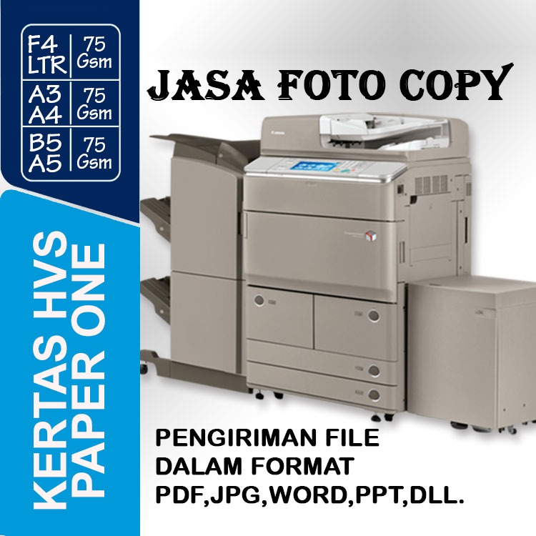 

JASA FOTO COPY VARIASI BEBAS UKURAN BAHAN HVS