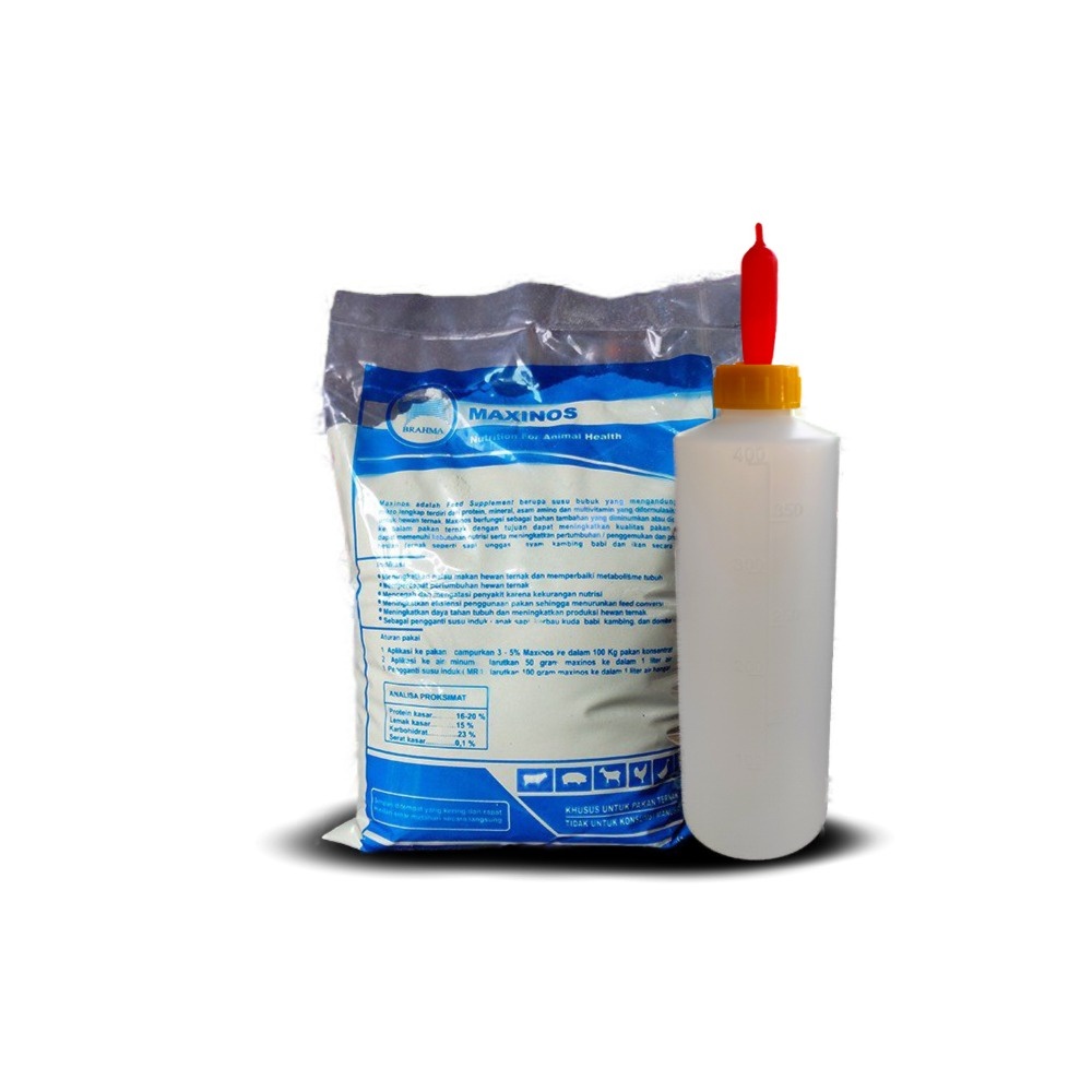 Maxinos Susu Pengganti Hewan Plus Botol Dot Cempe 400ml - Star Farm