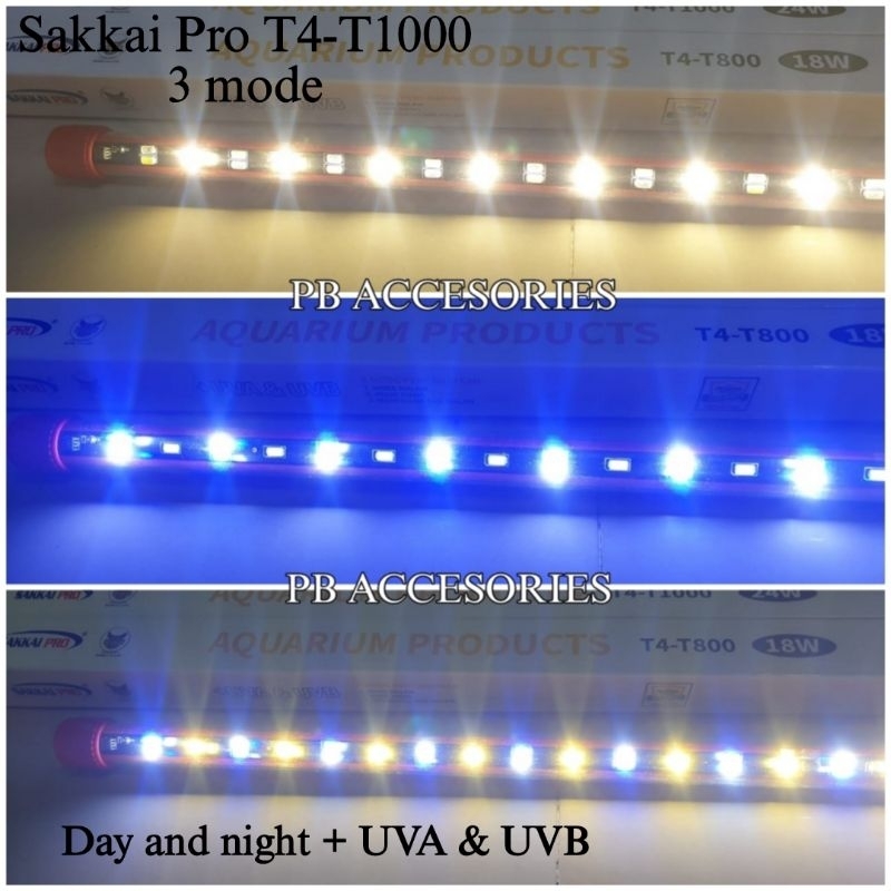 LAMPU CELUP AQUARIUM LED SAKKAI PRO SP 20CM 30CM 40CM 50CM 60CM 80CM 100CM / 3 MODE WARNA BIRU PUTIH