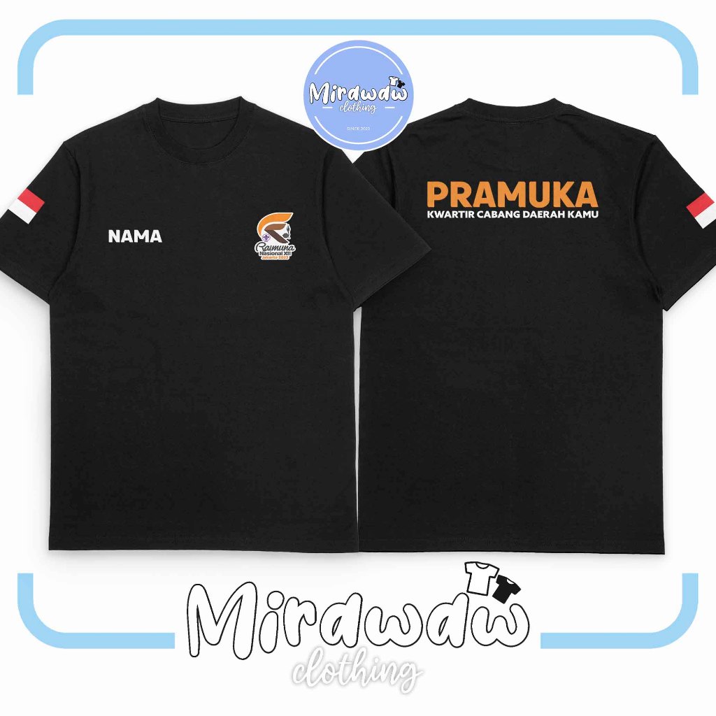 Kaos Raimuna Nasional XII Jakarta 2023 Pramuka Gratis Nama dan Kwarting Cabang Daerah Kamu Baju Dist