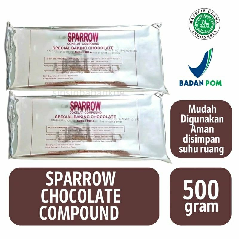 

Sparrow Coklat Compiund Sparrow Baking Chocolate 500gr