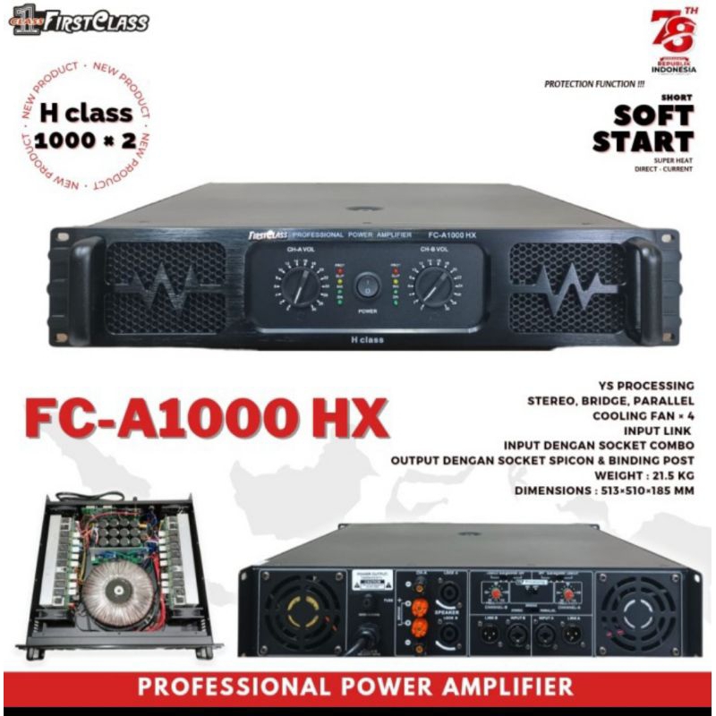 Power Amplifier Firstclass FC A1000HX Original 2X1000 watt
