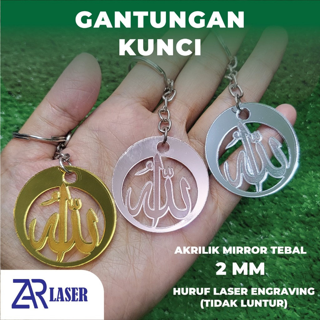 GANCI Gantungan kunci akrilik laser custom / oleh oleh haji custom unik
