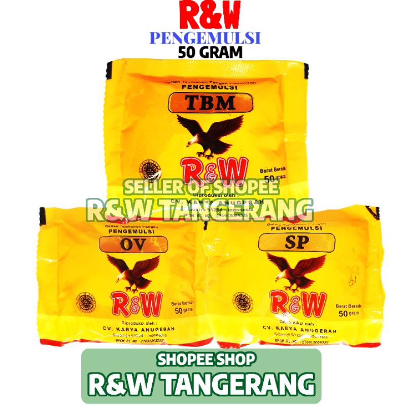 

Pengemulsi Emulsifier Pengembang Pelembut Kue R&W 50 Gram Ovalet SP TBM