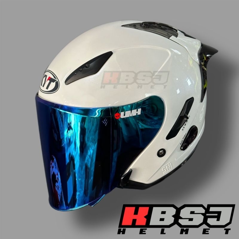 Helm Kyt Galaxy Putih Paket Ganteng visor venom