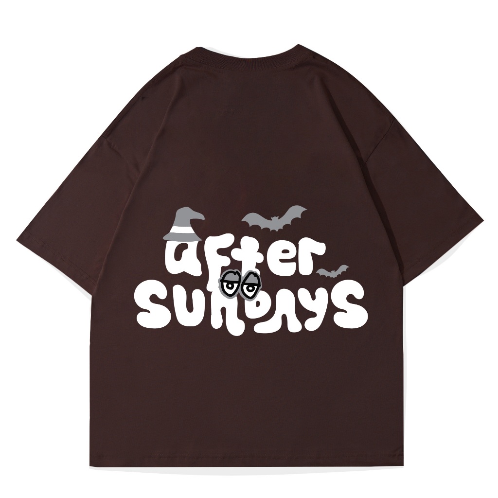 T-SHIRT OVERSIZE ENIGMA Kaos Oversize dengan Sablon Plastisol Warna Cokelat | ENIGMA | BROWN | AFTER