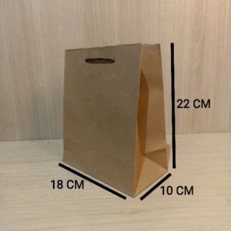 

Paper bag R5 - LB10 polos coklat size 18 x 10 x 22 ( P x L x T)