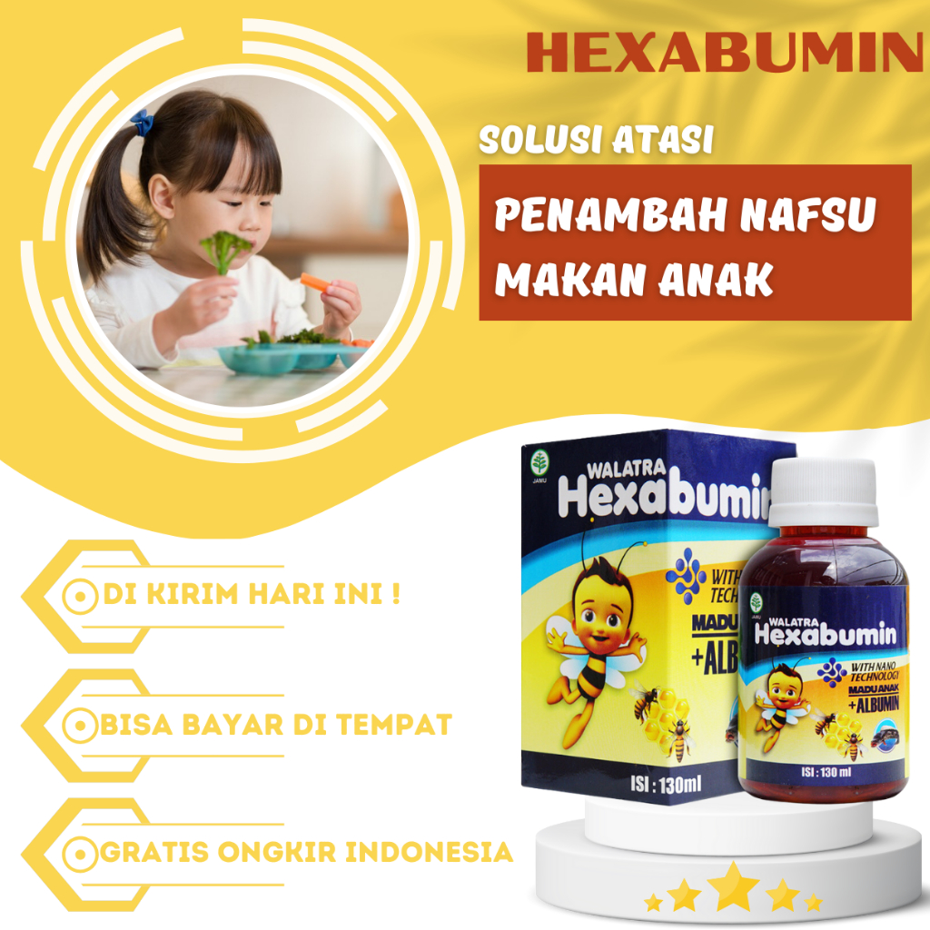 

Madu Penambah Berat Badan Anak, Madu Penambah Nafsu Makan Anak, Madu Untuk Kesehatan Anak, Hexabumin Madu Plus Albumin Anak Original Vitamin Kesehatan Anak