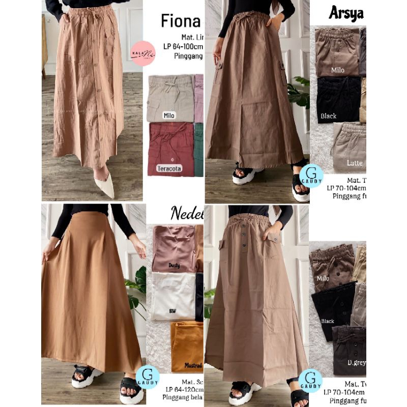 gaudy skirt rok wanita