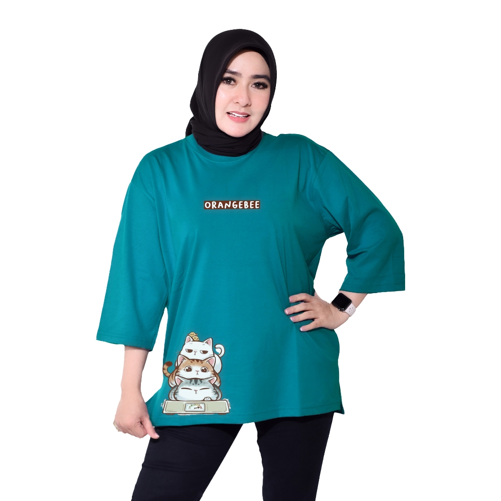 Kaos Oversize Wanita/Kaos Wanita/kaos cewek/Oversize/OrangeBee/OS-093