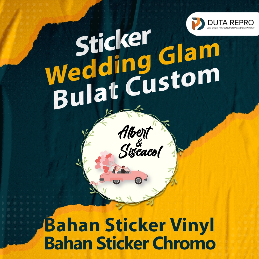 

/STIKER WEDDING GLAM / STIKER SOUVENIR/ CETAK SEGEL SOUVENIR NIKAH / STIKER WEDDING BULAT