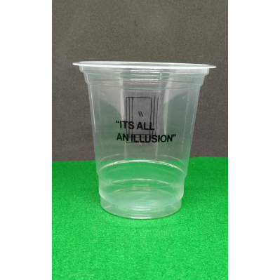 Sablon Gelas Cup Plastik Minuman Boba Thai Tea Jus Kopi Milk Tea ukuran 12 oz Datar 1000 pcs