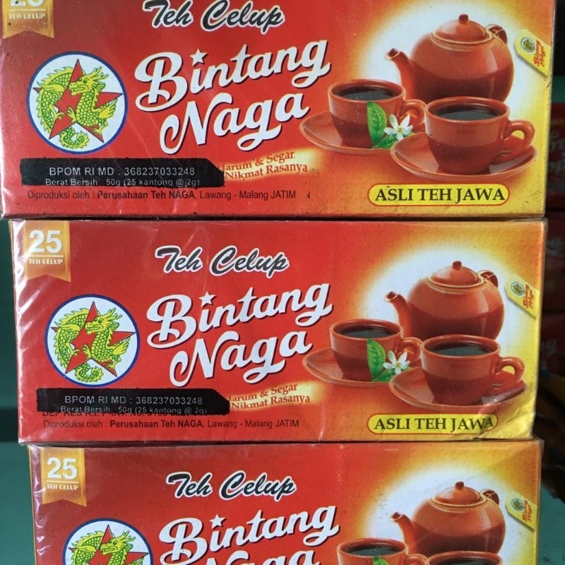 

teh celup bintang naga 25 kantong / teh hitam wangi