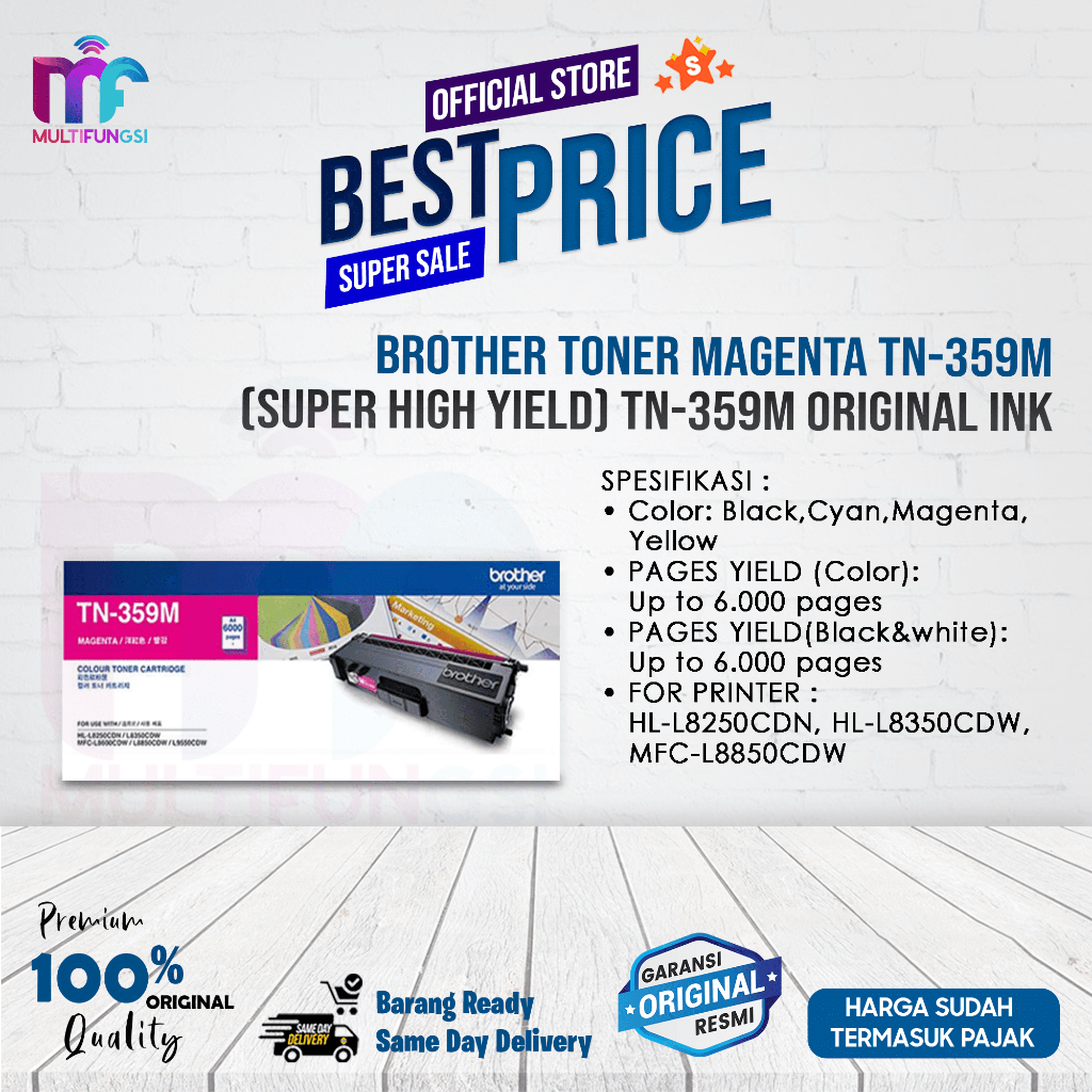 Brother Toner Magenta TN-359M (Super High Yield) / TN-359 M Original