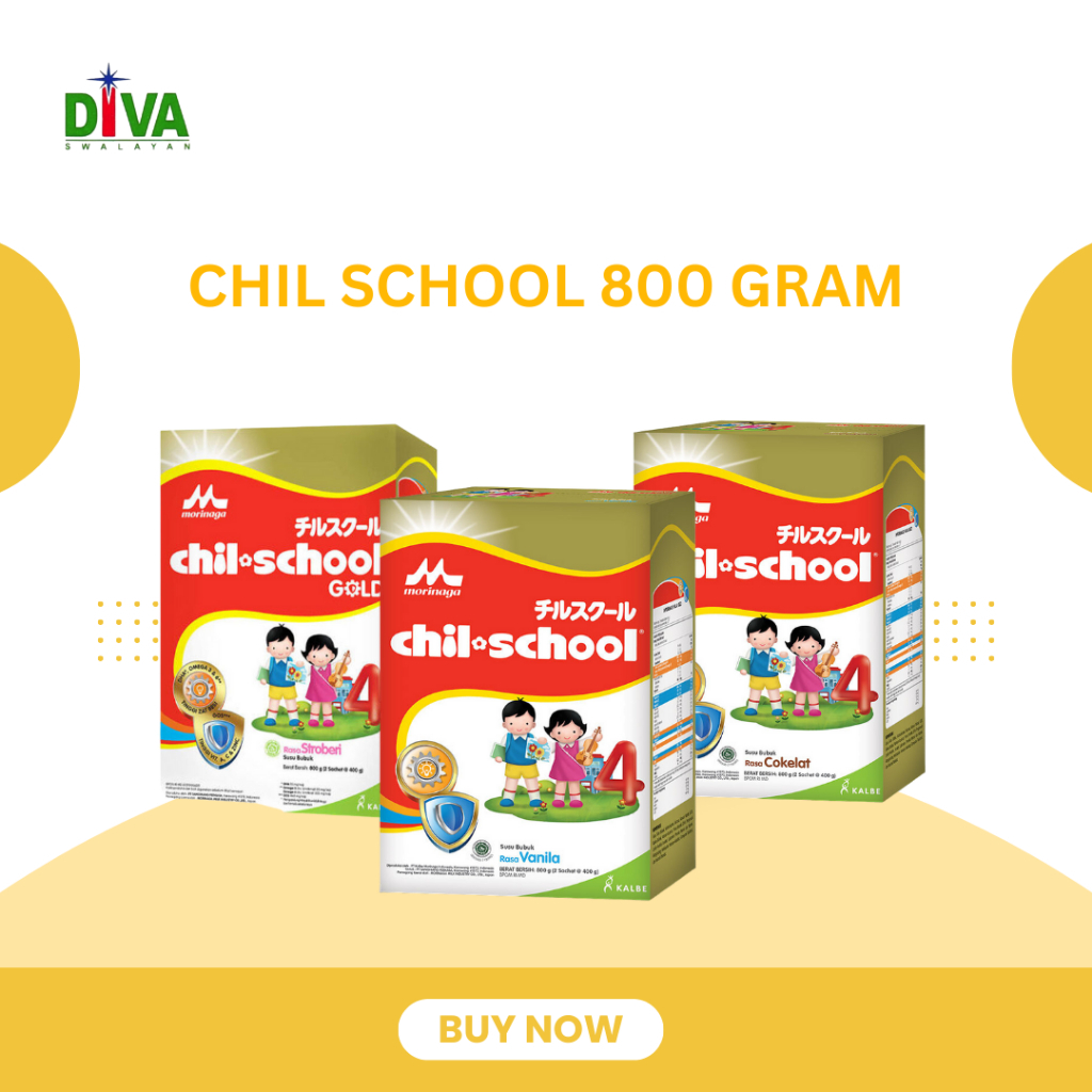 

Chil School 800 gram (Choco, Vanila, Stroberi)