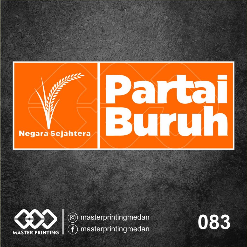 

083 - Stiker Logo Partai Buruh, Sticker Vinyl, Premium, Tahan Air, Termurah, dan Bisa Custom