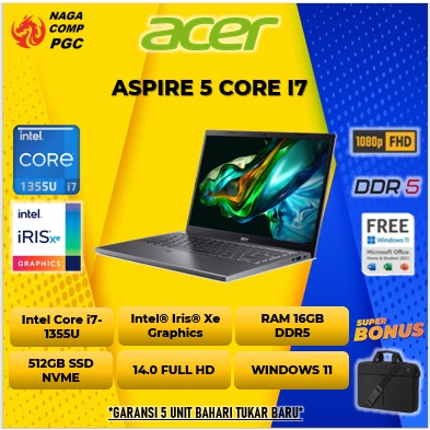 Laptop Acer Aspire 5 Core i7 1355U 8GB 512GB 14.0 FHD IPS