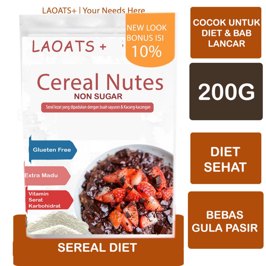 

Sarapan Sehat Laoats Sereal Non Sugar (200g)