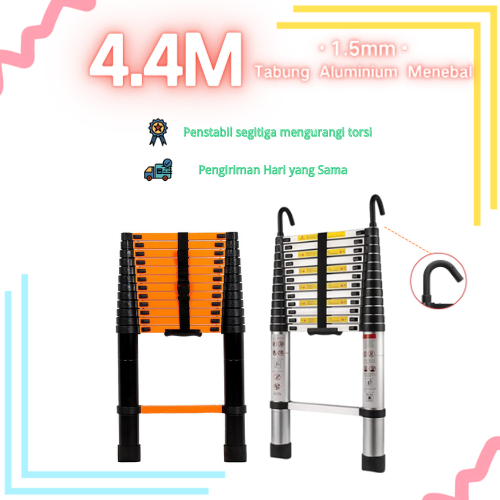 Teleskopik Lipat aluminium tangga telescopic ladder single 2.6M/3.2M/3.8M/4.4M/4.7M/5M/5.4M/6.2M/8M