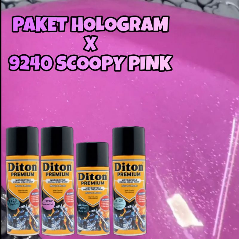 PAKET 4 KALENG hologram pink pilox pilox cat pilox diton premium 9120 primer grey 400cx 9240 scoopy 