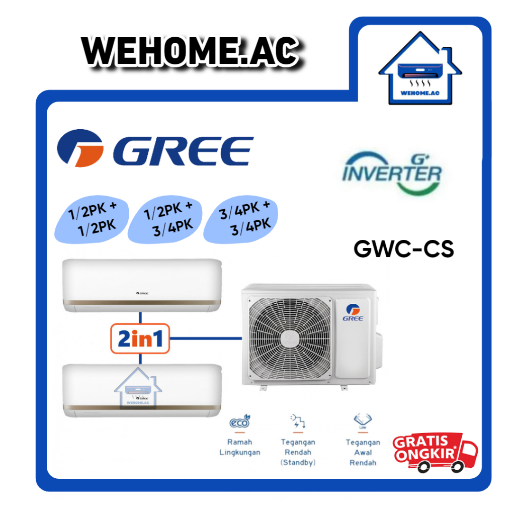 AC Gree Inverter Combo Split - 2 IN 1 GWC-CS AC Inverter Combo Split Gree