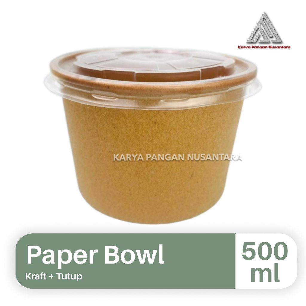 PAPER BOWL KRAFT 17OZ PAPER BOWL COKLAT 500ML MANGKOK KERTAS KRAFT PCS
