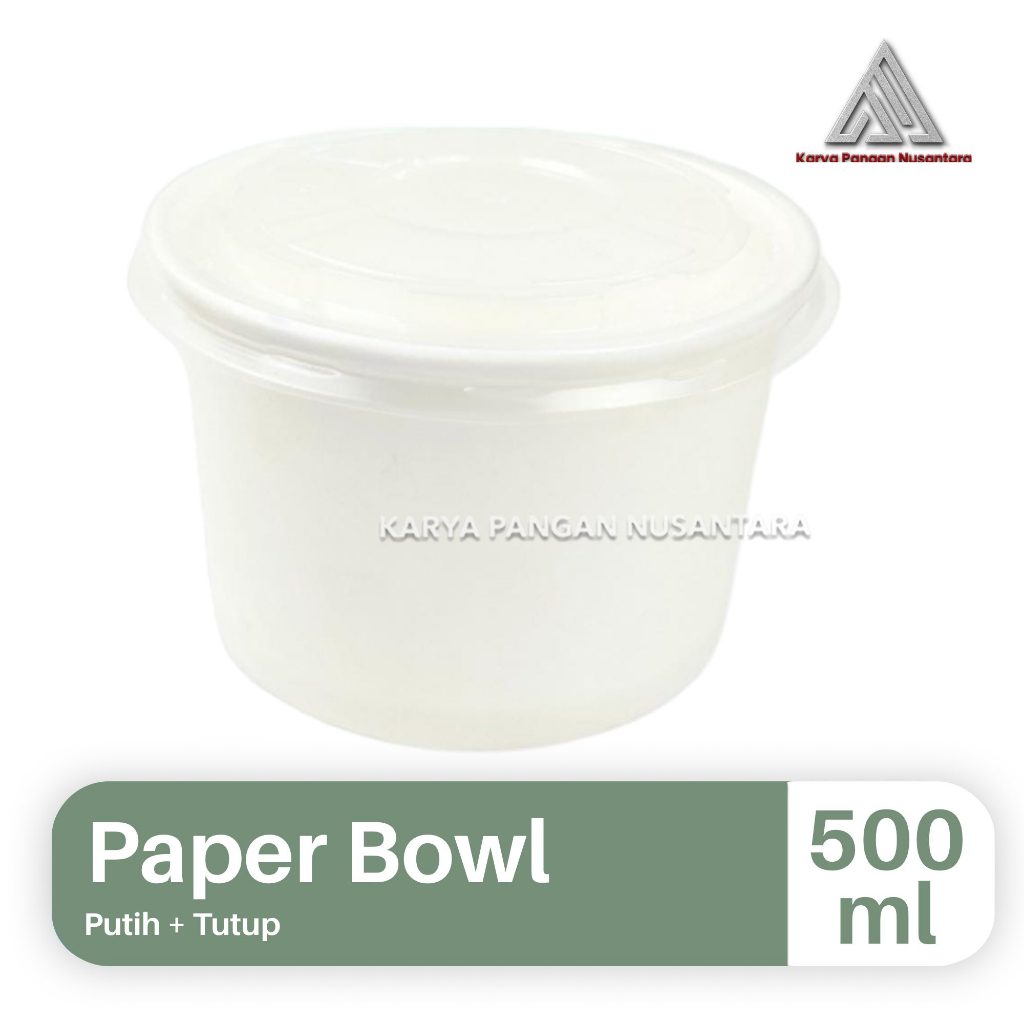 PAPER BOWL 17OZ PAPER BOWL PUTIH 500ML MANGKOK KERTAS PUTIH 17 OZ PCS