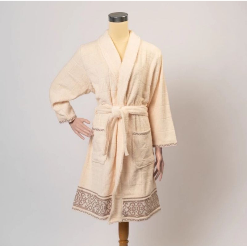 Howel and Co Riley Bathrobe Cream Size L - Handuk Mandi Kimono - New