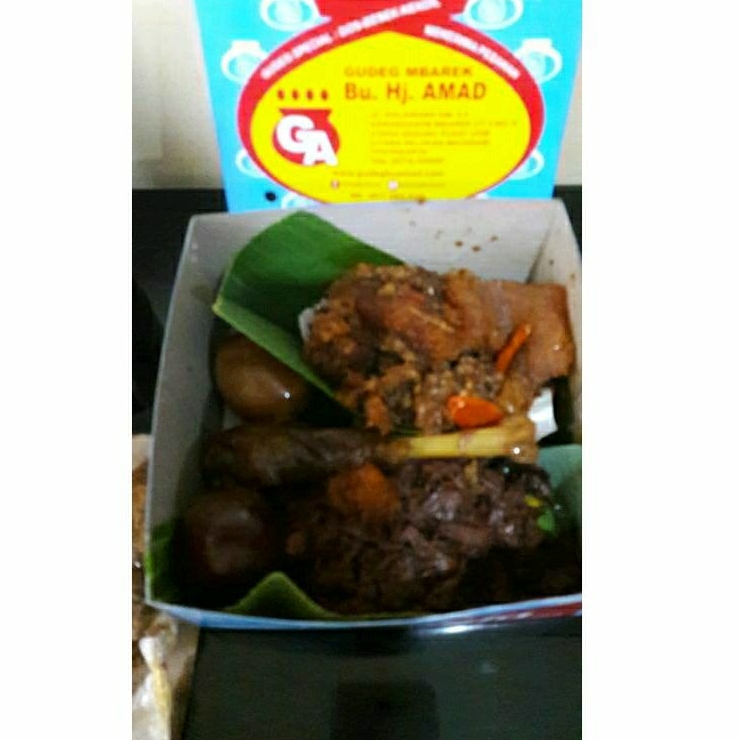 

GUDEG BU Hj AMAD FRESH VACCUM (gudeg, krecek, sayap ato kepala, telur bbk 2) oleh-oleh Jogja