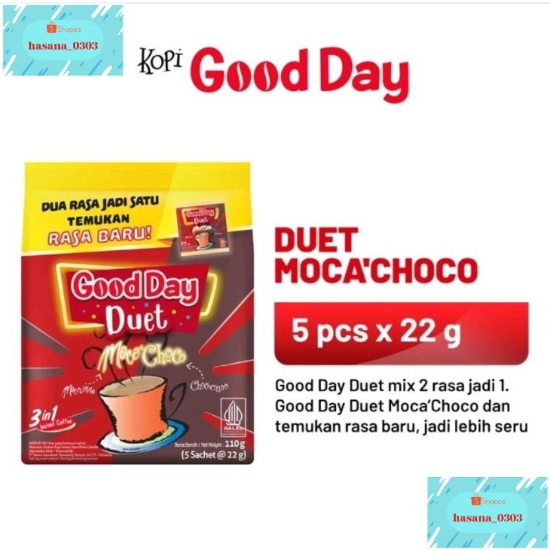 

GOOD DAY DUET MOCA'CHOCO 1 Bag (5 x 22 gram)