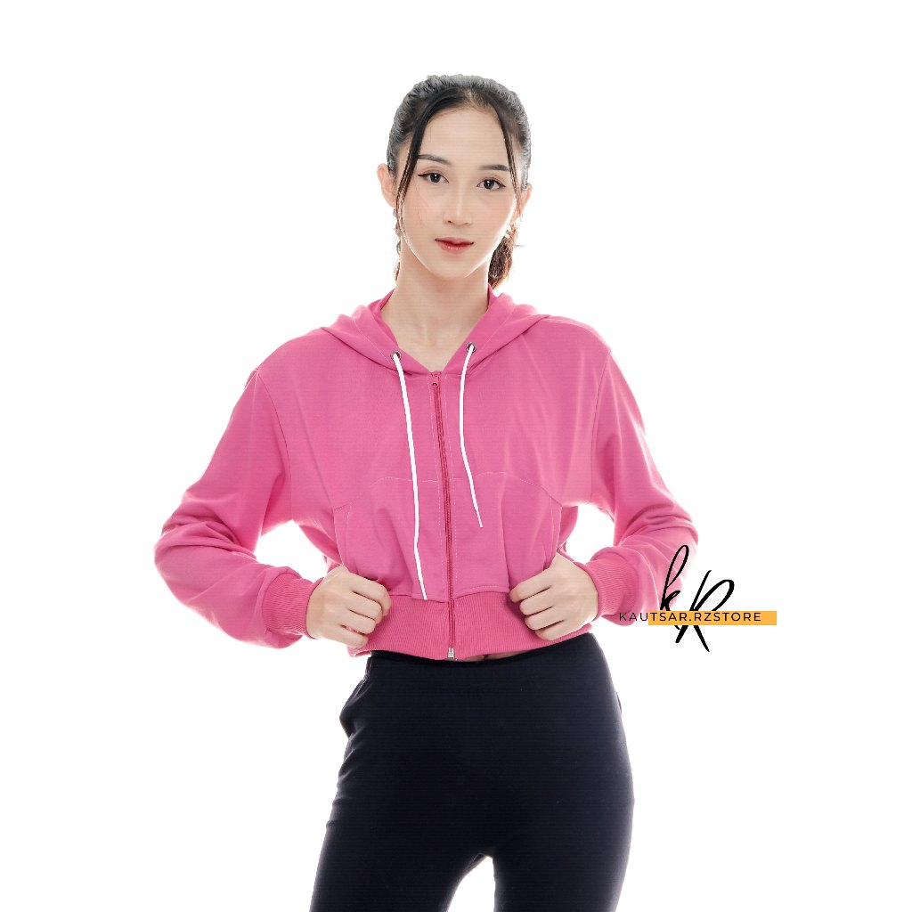 JAKET HOODIE ZIPPER MODEL CROPTOP JAKET POLOS SWEATER POLOS RESLETING