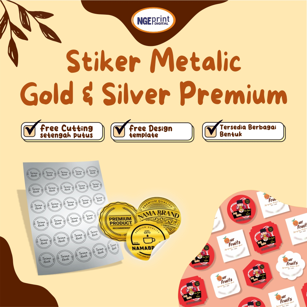 

Stiker GOLD / SILVER Stiker Kemasan Makanan Gold / Stiker Label Makanan Silver Premium / Stiker SILVER Premium