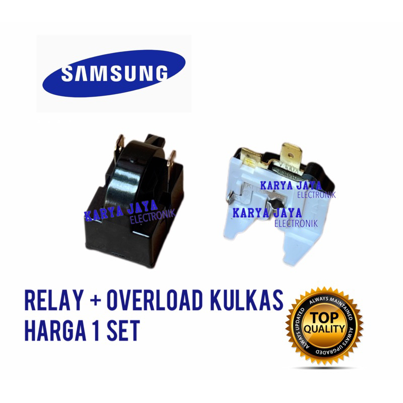 Relay 2 Pin + Overload Kulkas Samsung 1 Pintu / Ptc Overload kulkas Samsung