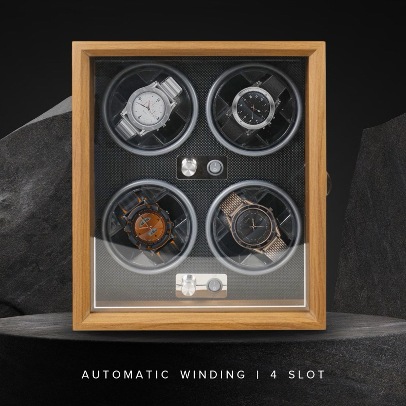 Automatic Watch Winder 4 Slot Watch- Pemutar Jam Tangan Automatic