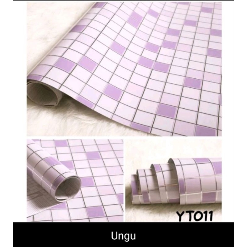 Stiker dinding Dapur motif Kotak Tahan Panas dan Anti Minyak