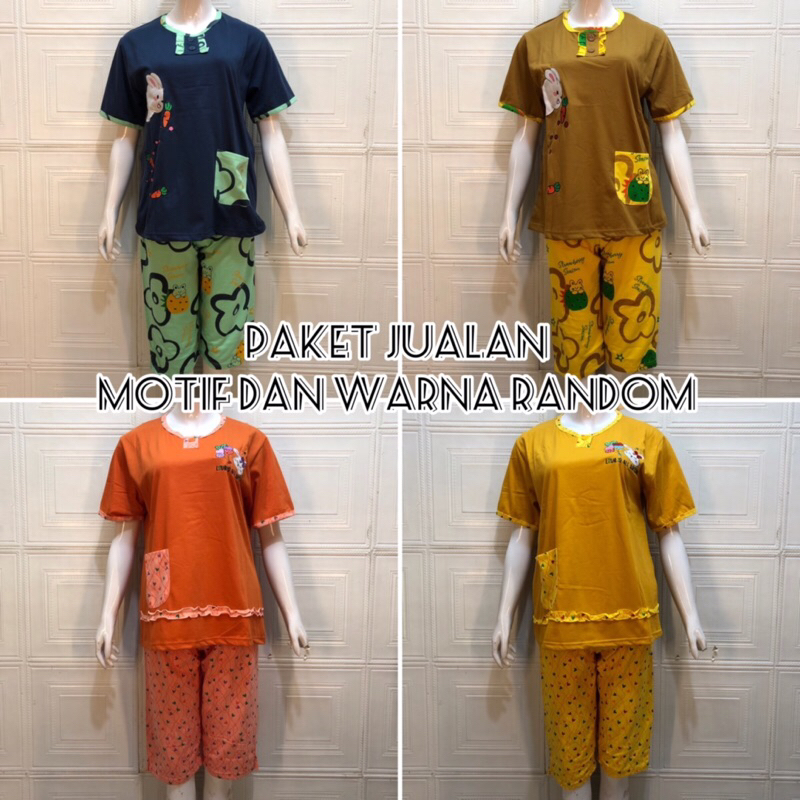 Paket Jualan 6 Pcs Random 3/4 Daililan Standar | Baju Tidur Wanita Dewasa | Baju Tidur Daililan | Pi