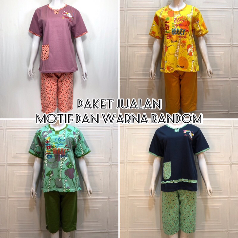 Paket Jualan 6 Pcs Random 3/4 Daililan Standar | Baju Tidur Wanita Dewasa | Baju Tidur Daililan | Pi