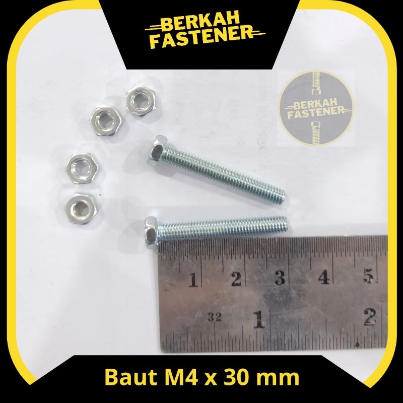 Baut Mur M4 x 30 mm / 3 cm